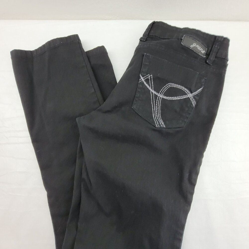 Grane Jeans Women's 31 Black Low Rise Straight Skinny Leg Stretch Cotton Denim